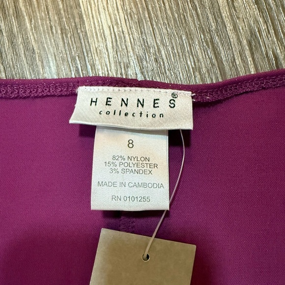 H&M Hennes Collection Purple w/ Gold Sparkle Hi-Lo Wrap Waist Cocktail Dress Sz8 - Picture 3 of 6
